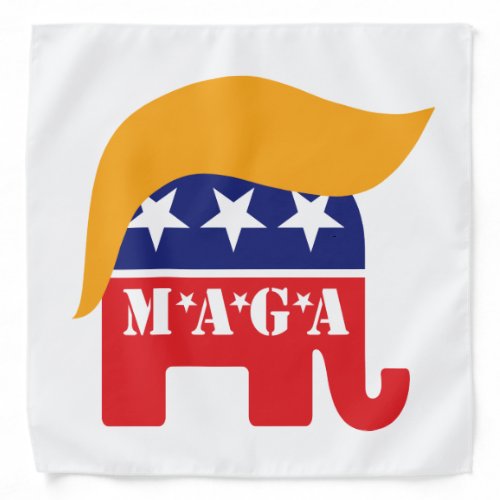 Donald Trump Hair GOP Elephant Logo MAGA Bandana