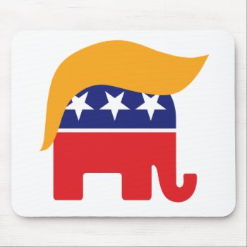 Donald Trump Hair Gop Elephant Logo Mouse Pad by VoterCentral at Zazzle