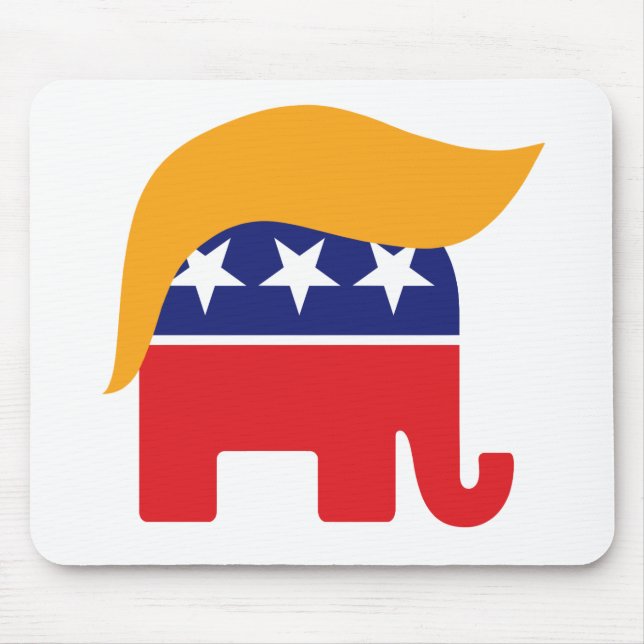 Donald Trump Hair GOP Elephant Logo Mouse Pad (Front)
