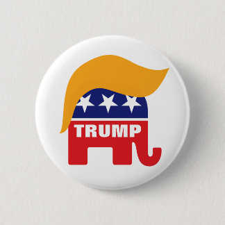 Donald Trump Hair GOP Elephant Logo Pinback Button