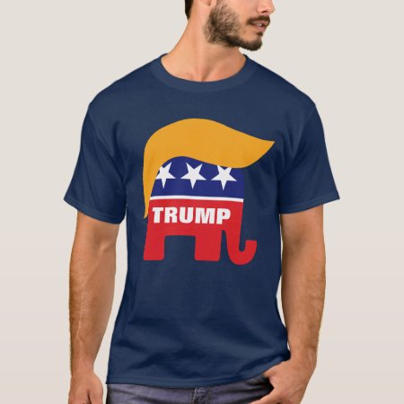 Donald Trump Hair Gop Elephant Logo T-shirt