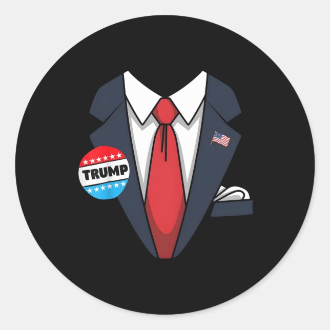 Donald Trump Halloween Costume Suit For Toddler Ki Classic Round Sticker (Front)