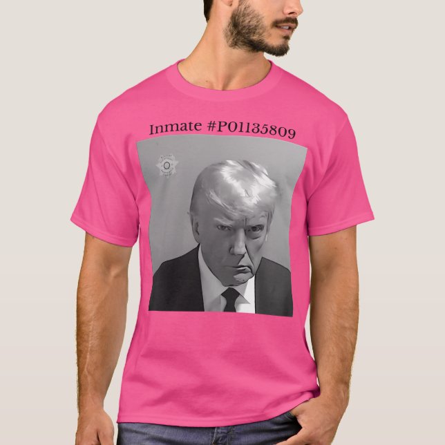 Donald Trump Headshot Fulton County Georgia Jail T-Shirt (Front)