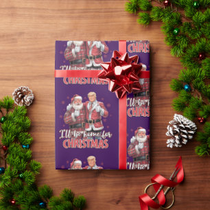 Donald Trump Home for Christmas Wrapping Paper