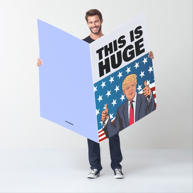 DONALD TRUMP HUGE GIANT RETIREMENT GREETING CARD (In Situ)
