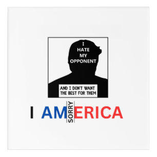 Donald Trump 'I hate my opponent' funeral speech Acrylic Print