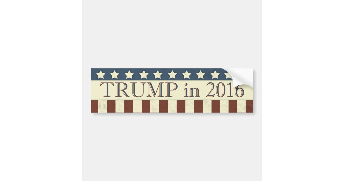 Trump Sticker 2016 Donald Trump in 2016 Bumper Sticker | Zazzle
