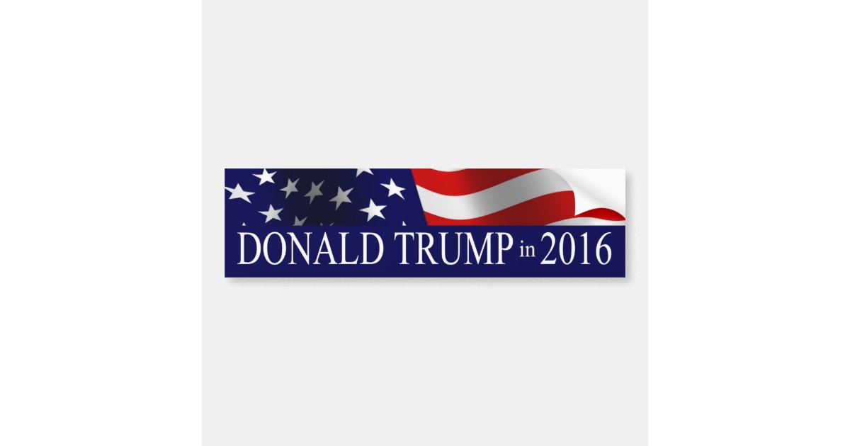 Donald Trump in 2016 USA Flag Bumper Sticker | Zazzle.com