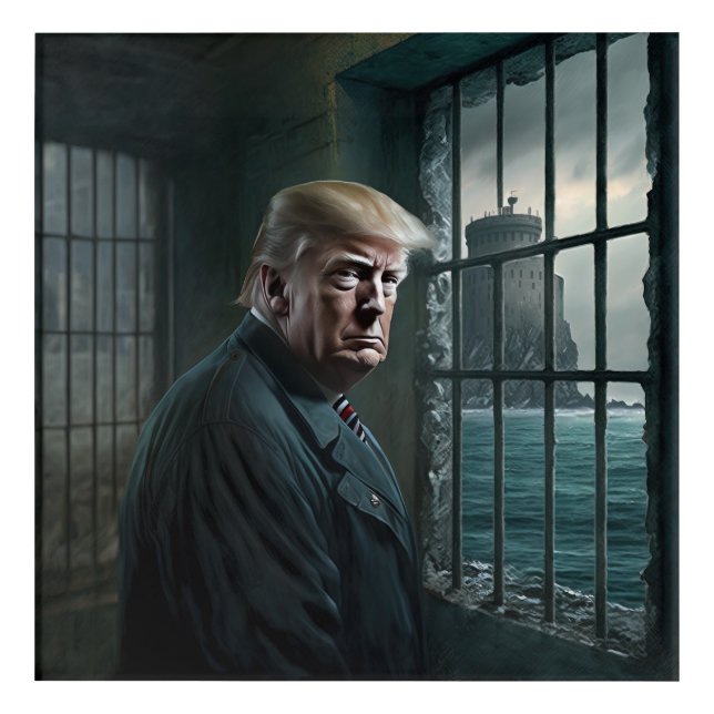 Donald Trump in Alcatraz Prison Acrylic Print (Front)