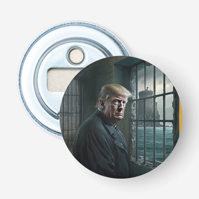 Donald Trump in Alcatraz Prison Bottle Opener (Front)