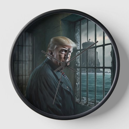Donald Trump in Alcatraz Prison Clock