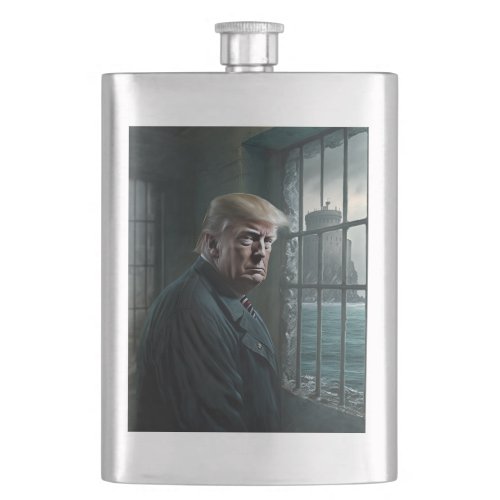 Donald Trump in Alcatraz Prison Flask
