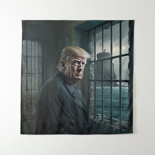 Donald Trump in Alcatraz Prison Tapestry