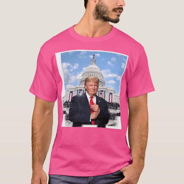 Donald Trump In Front Of White House 2 T-Shirt (Front)