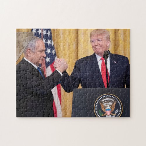 Donald Trump In Israel With Bibi Netanyahu Jigsaw Puzzle
