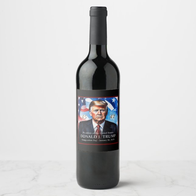 Donald Trump Inauguration Day Collectible Wine Wine Label (Front)