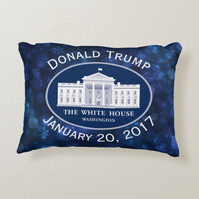Donald Trump Inauguration Day & White House Accent Pillow (Back)