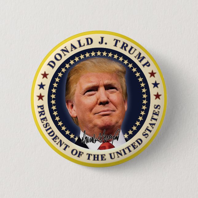 Donald Trump Inauguration Gold Stars Souvenir Button (Front)