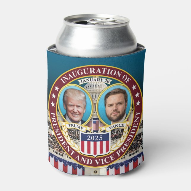Donald Trump J.D. Vance Inauguration Jan 20, 2025 Can Cooler (Can Front)