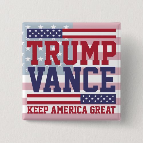 Donald Trump JD Vance 2024 Keep America Great Button