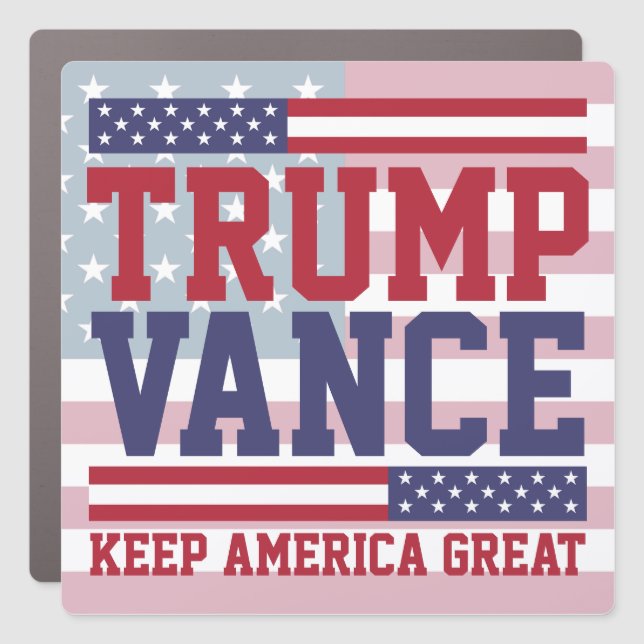 Donald Trump JD Vance 2024 Keep America Great Car Magnet (Front)