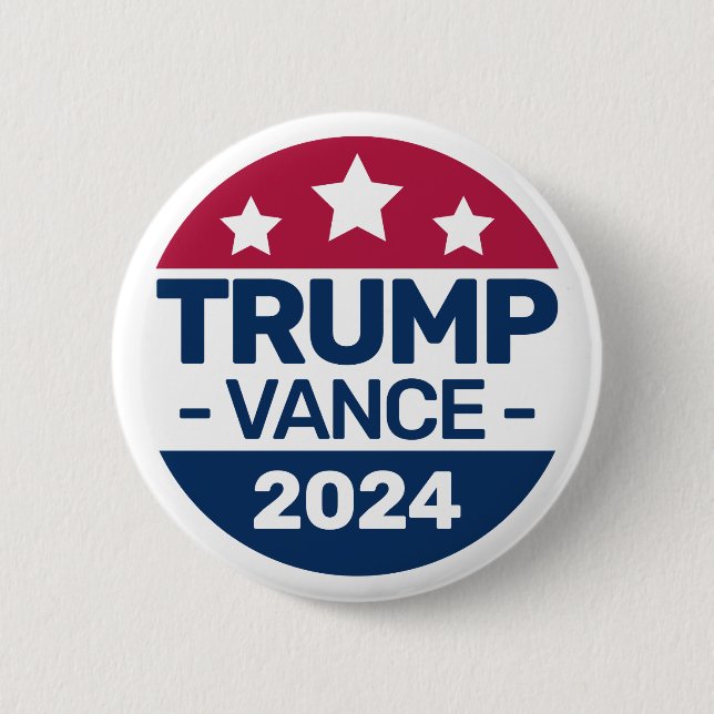 Donald Trump JD Vance 2024 Republican Presidential Button (Front)