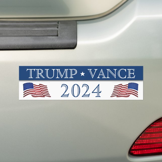 Donald Trump JD Vance in 2024 Bumper Sticker (On Car)