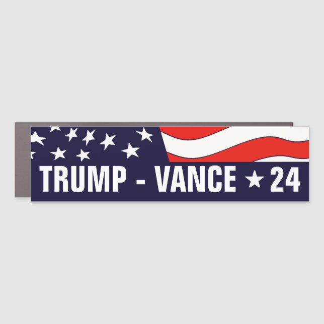 Donald Trump JD Vance President 24 Bumper Sticker Car Magnet (Front)
