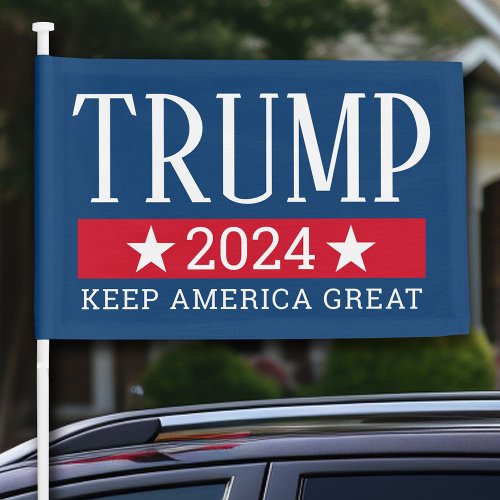 Donald Trump _ Keep America Great 2024 Car Flag