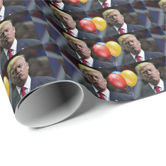 DONALD TRUMP KISS BIRTHDAY Wrapping Paper (Roll Corner)
