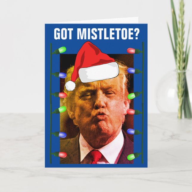 DONALD TRUMP KISS FUNNY CHRISTMAS CARDS (Front)