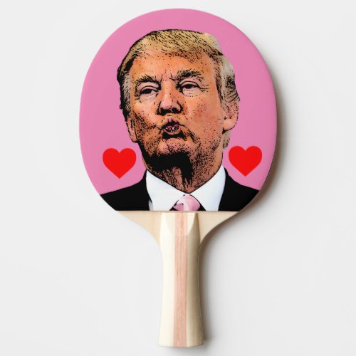 DONALD TRUMP KISS VALENTINES DAY PING PONG PADDLE