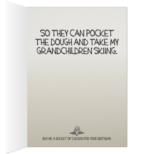 Donald Trump “Legitimate Charity” Birthday Card (Inside (Right))