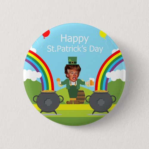 donald trump leprechaun button