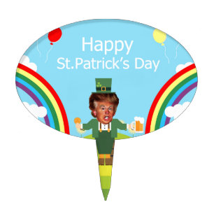 donald trump leprechaun cake topper