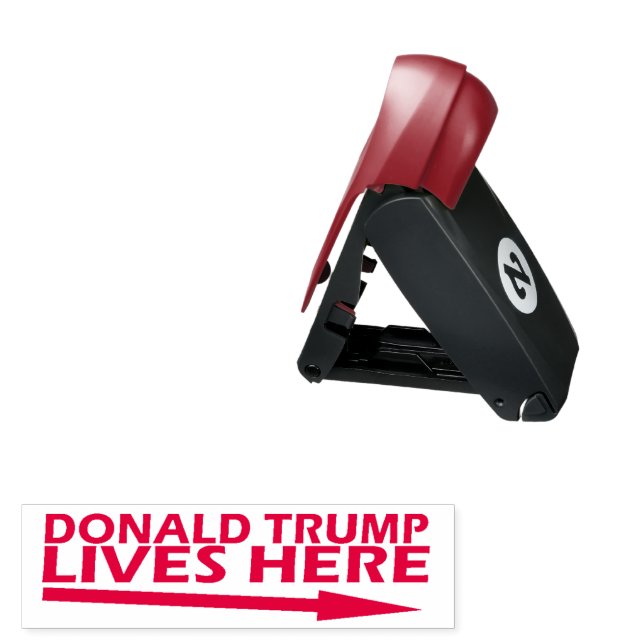 Donald Trump Lives here Pocket Stamp (Open with Design)