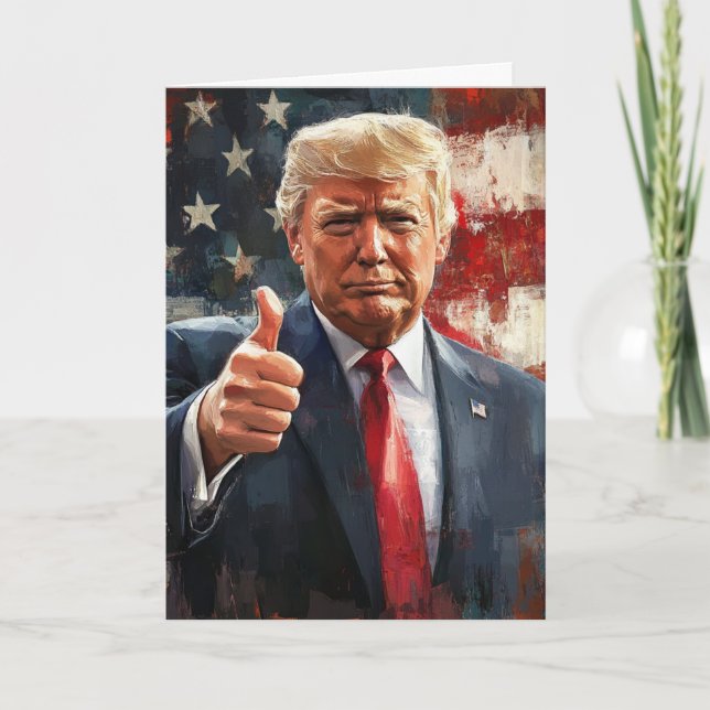 DONALD TRUMP MAGA AMERICAN FLAG CARD (Front)