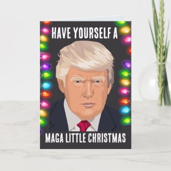 Donald Trump Maga Little Christmas Cards by madgirlproducts at Zazzle