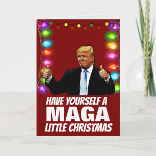 DONALD TRUMP MAGA LITTLE Christmas greeting card