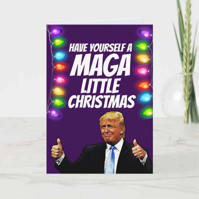  DONALD TRUMP MAGA LITTLE Christmas Greeting cards (Front)