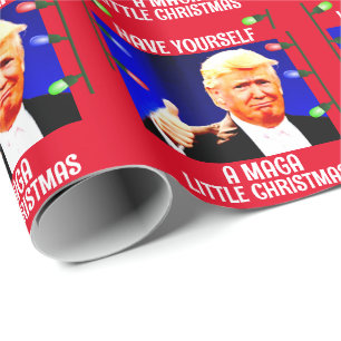 DONALD TRUMP MAGA LITTLE Christmas WRAPPING PAPER