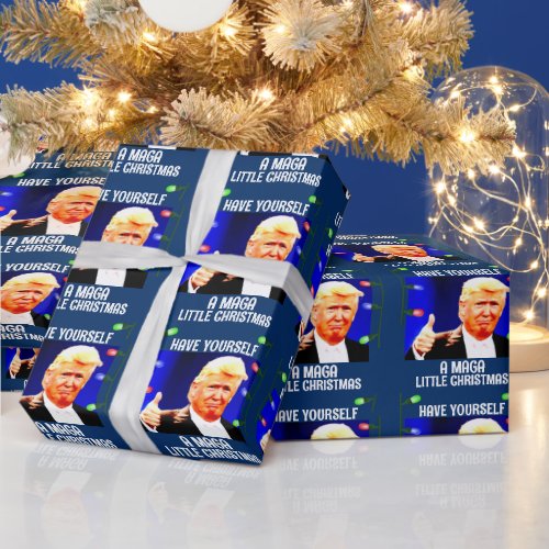  DONALD TRUMP MAGA LITTLE Christmas WRAPPING PAPER