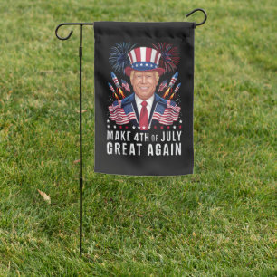 Donald Trump Make 4th Of July Great Again Garden Flag