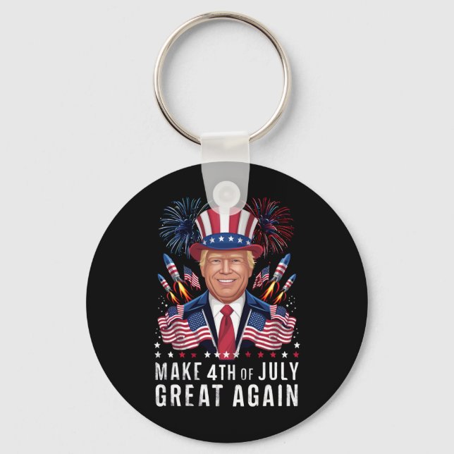 Donald Trump Make 4th Of July Great Again  Keychain (Front)