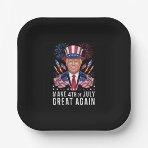 Donald Trump Make 4th Of July Great Again Paper Plates