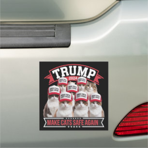 Donald Trump Make Cats Safe Again 2024 Debate  Car Magnet