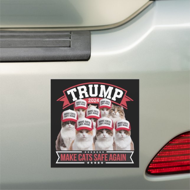 Donald Trump Make Cats Safe Again 2024 Debate  Car Magnet (In Situ)