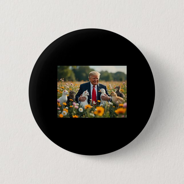 Donald Trump Make Cats Safe Again 2024 Debate Funn Button (Front)