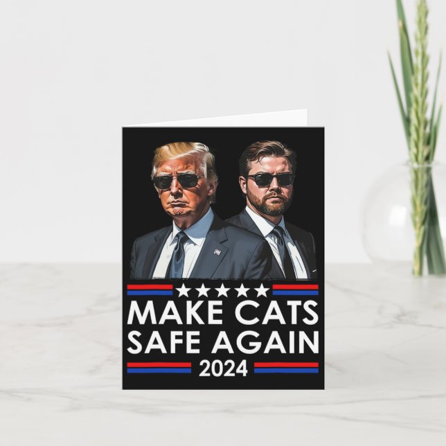 Donald Trump Make Cats Safe Again 2024 Debate Funn Card (Front)