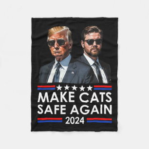 Donald Trump Make Cats Safe Again 2024 Debate Funn Fleece Blanket
